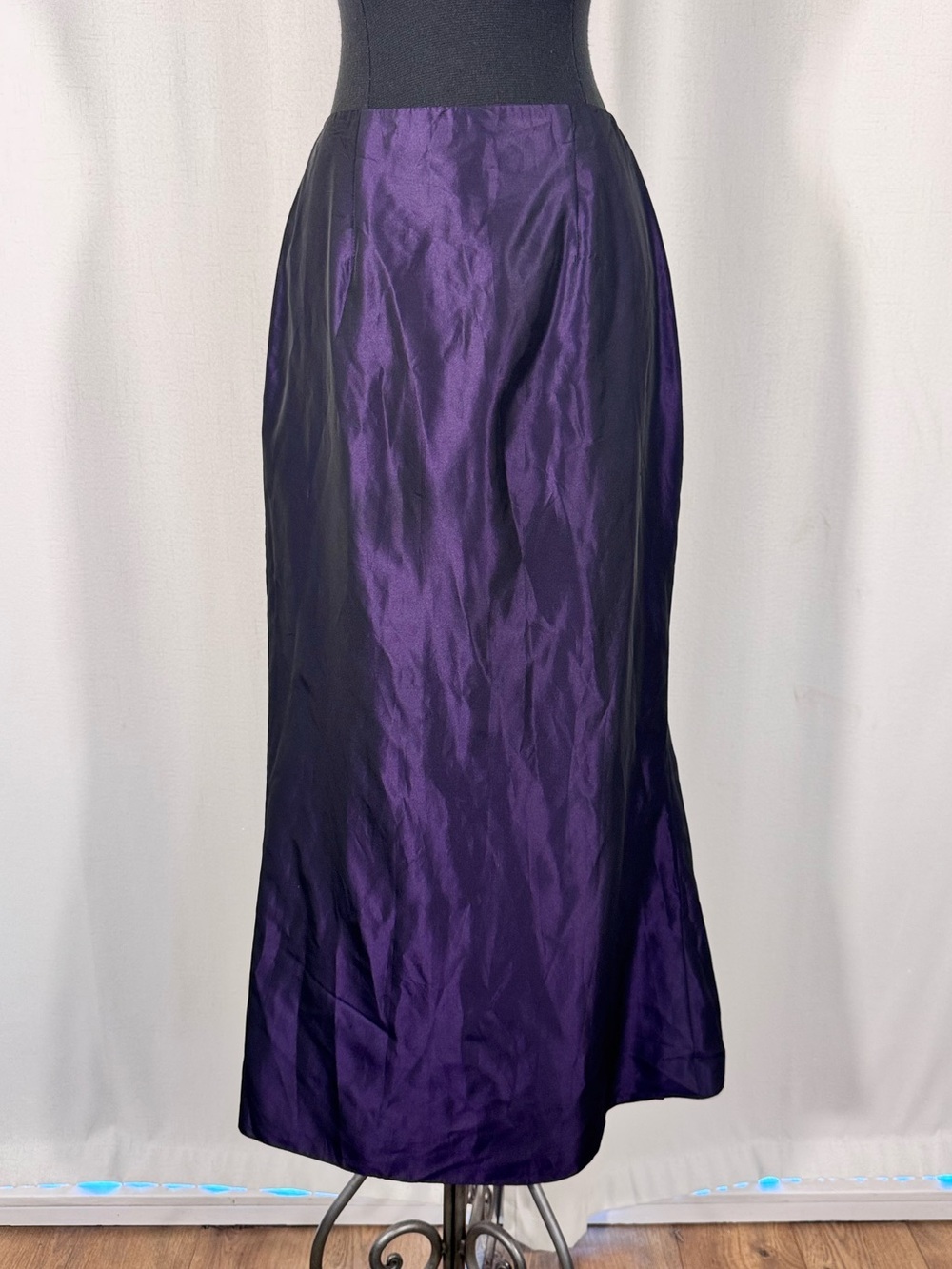 Vintage Andrea Polizzi for Rex Lester Purple Satin Maxi Skirt